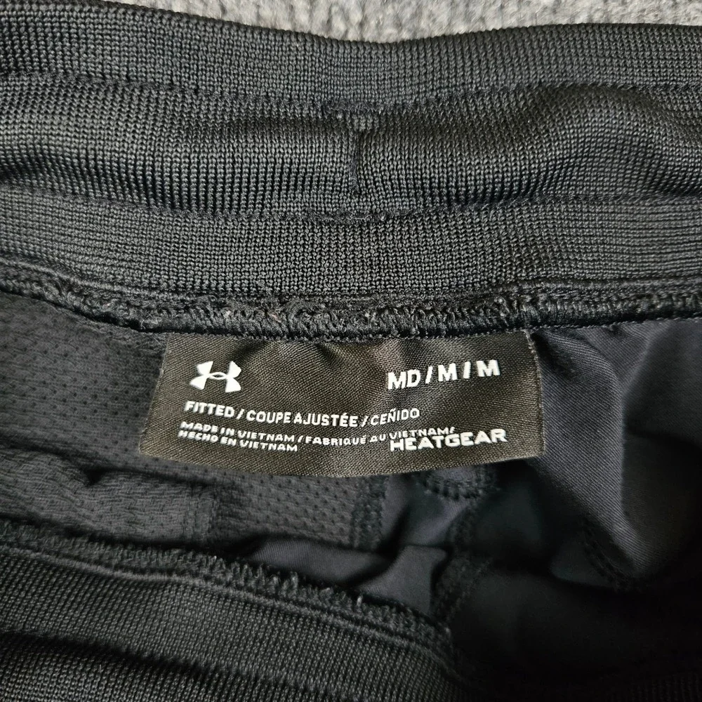 Under Armour Sportstyle Elite Joggers Pants Mens M HeatGear Fitted Black 1351089 - Picture 2 of 11